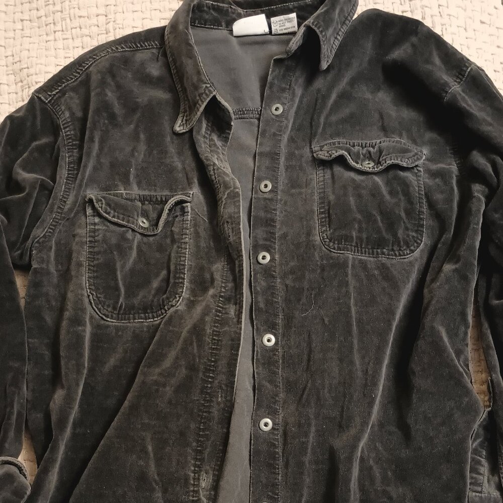Gray button down
